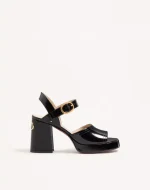 Valentino Fawcette Platform Sandal In Polished Calfskin 100Mm